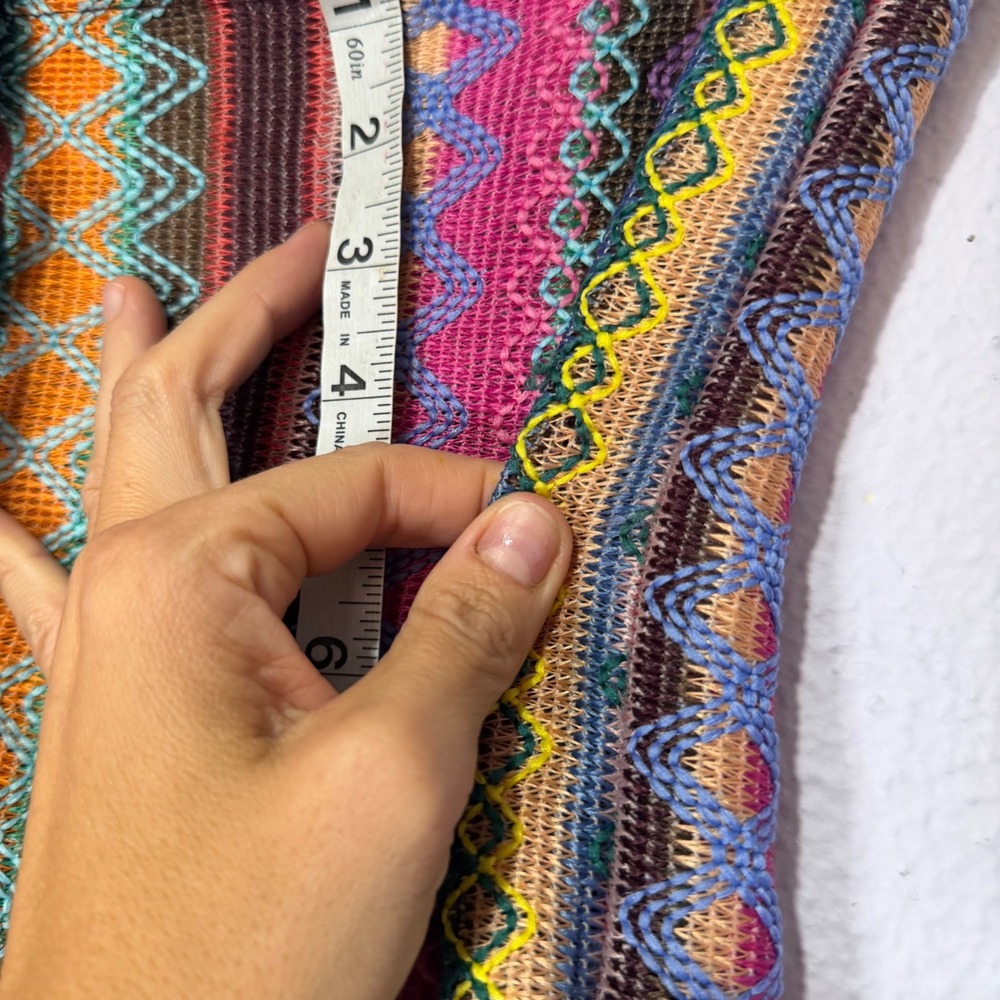 Becca by Rebecca Virtue Boho Festival Knit Pants Side Slit Colorful S/P Striped - Picture 4 of 9